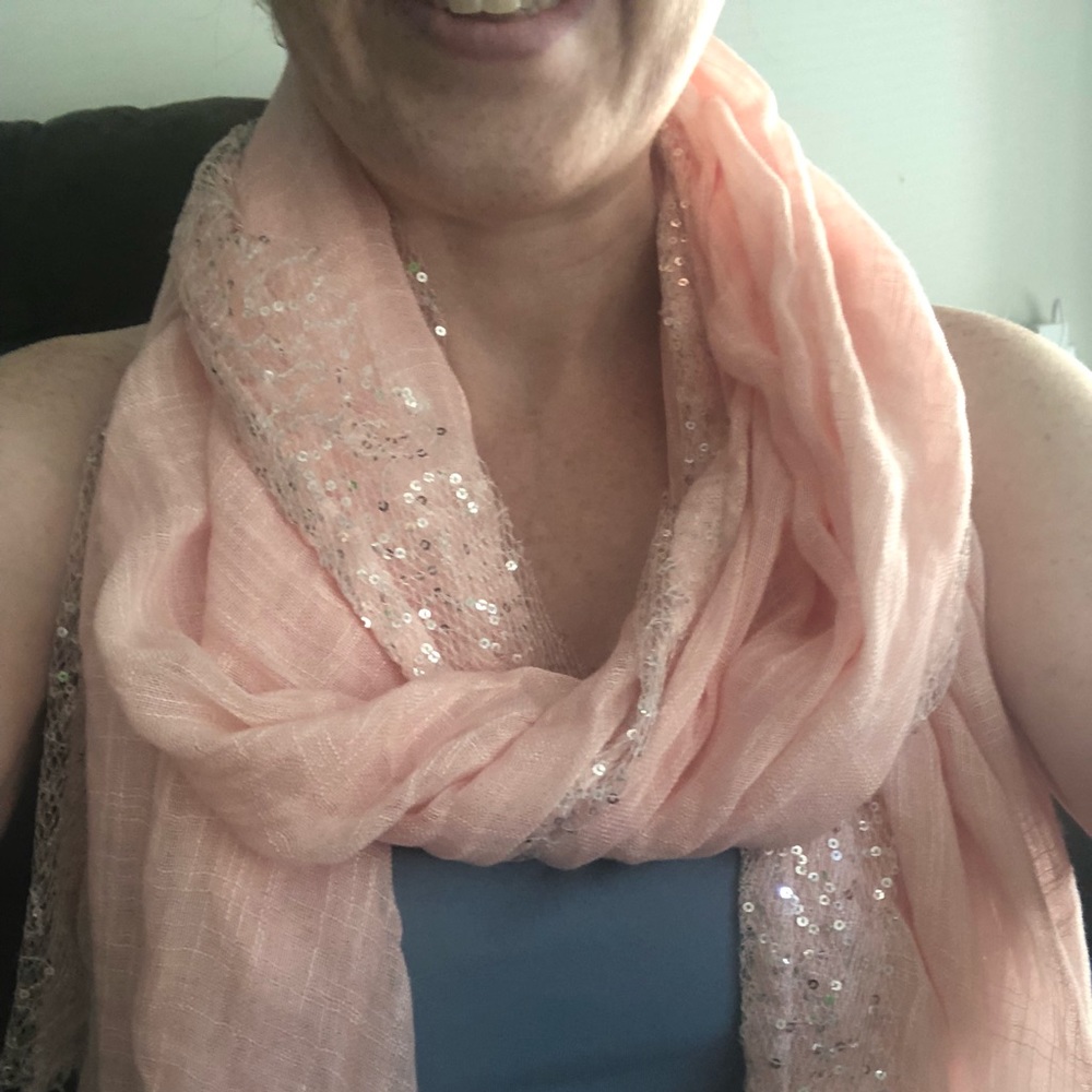 Pink sparkly scarf